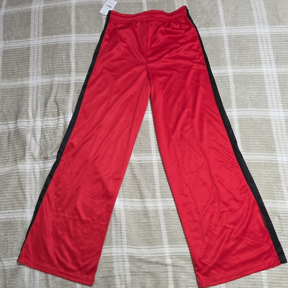 Stranger Things Hellfire Club Track Womens Pants Small S 4/6 Red Black Wide‎ Leg - Picture 4 of 4